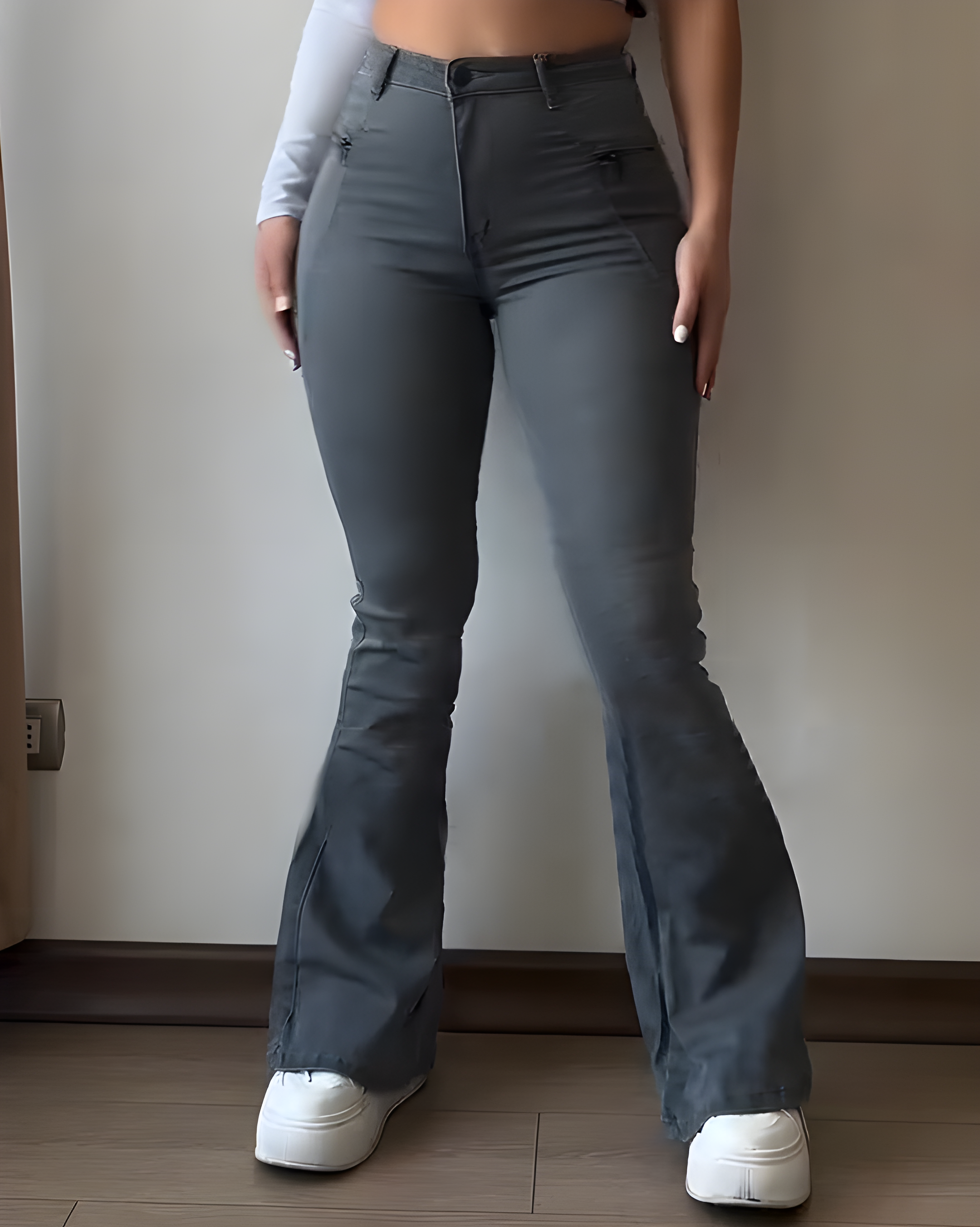 High Waisted Slim Fit Flared Jeans