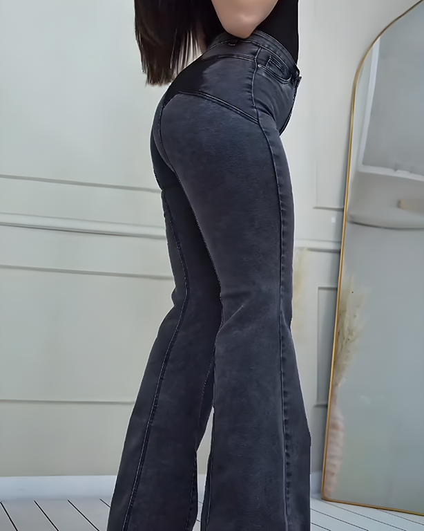 Stitching Pentagram Stretch Slim Jeans