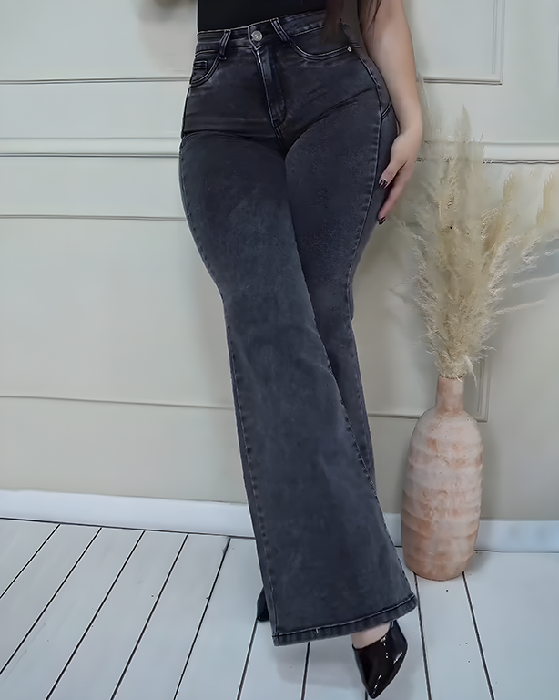Stitching Pentagram Stretch Slim Jeans