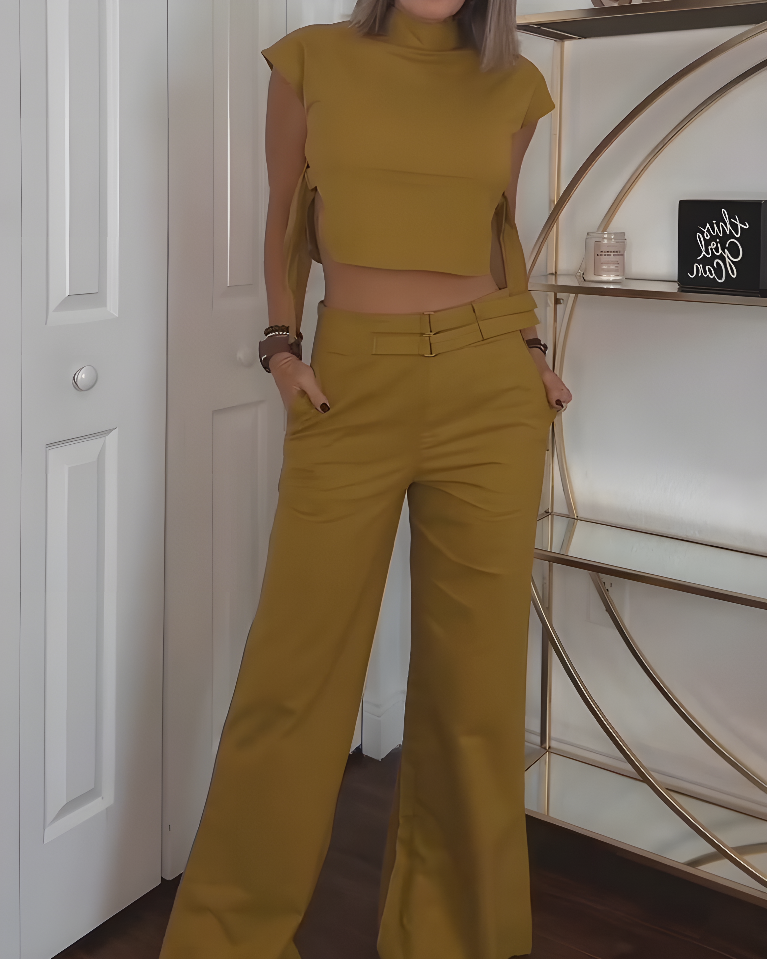 Casual Wide-Leg 2-Piece Suit