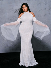 Plus Cold Shoulder Mermaid Formal Dress