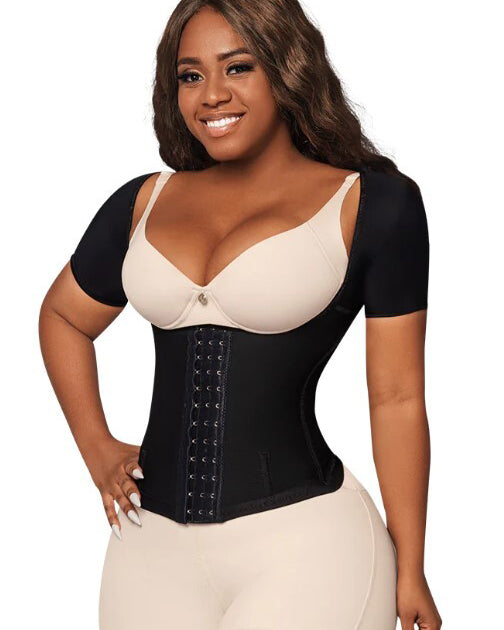 Waist Cincher Open Bust Short Sleeve Shapewear