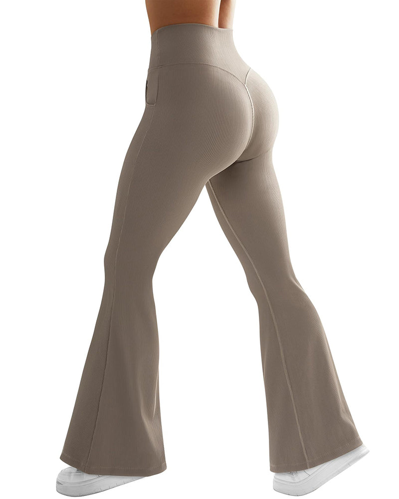 High-waisted Crossover Micro Flare Pants