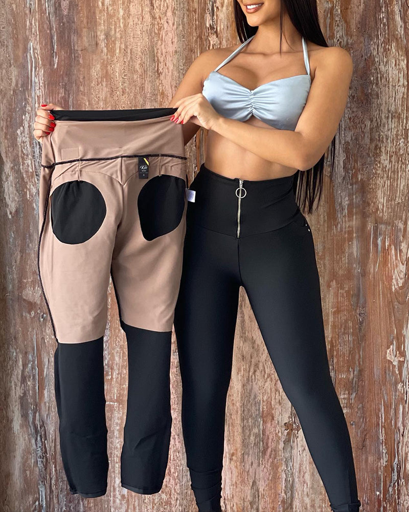 Tummy Control Zipper Butt Lift Leggings