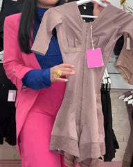 Mid-Sleeve Hourglass Shaping Hook and Eye Full Body Shaper