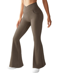 High-waisted Crossover Micro Flare Pants