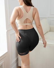 Mid-Waist Seamless Shaping Lace Butt Lifter Shorts