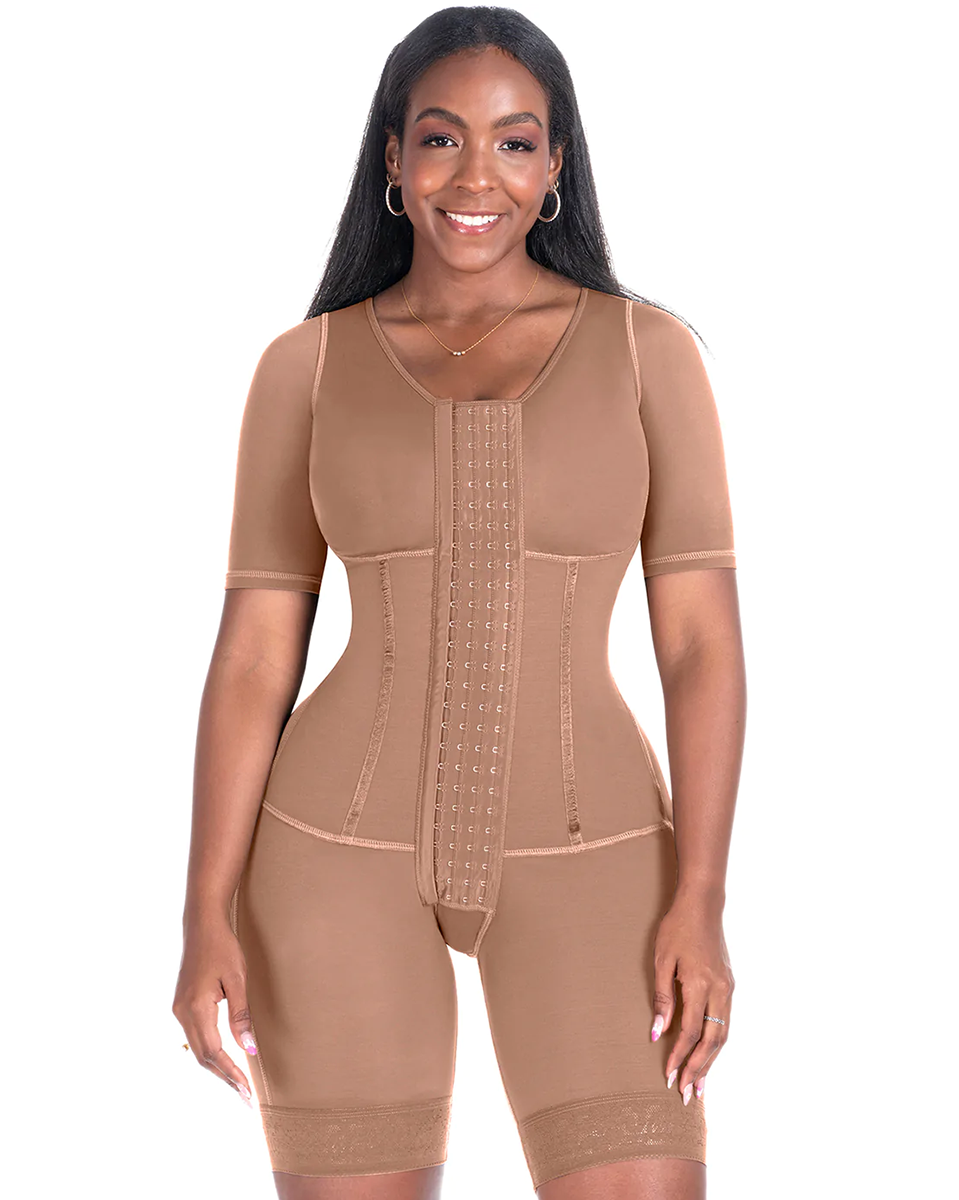 Mid Thigh With Attached Bra & Arms Shapewear
