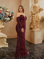 Plus Off Shoulder Split Prom Dress