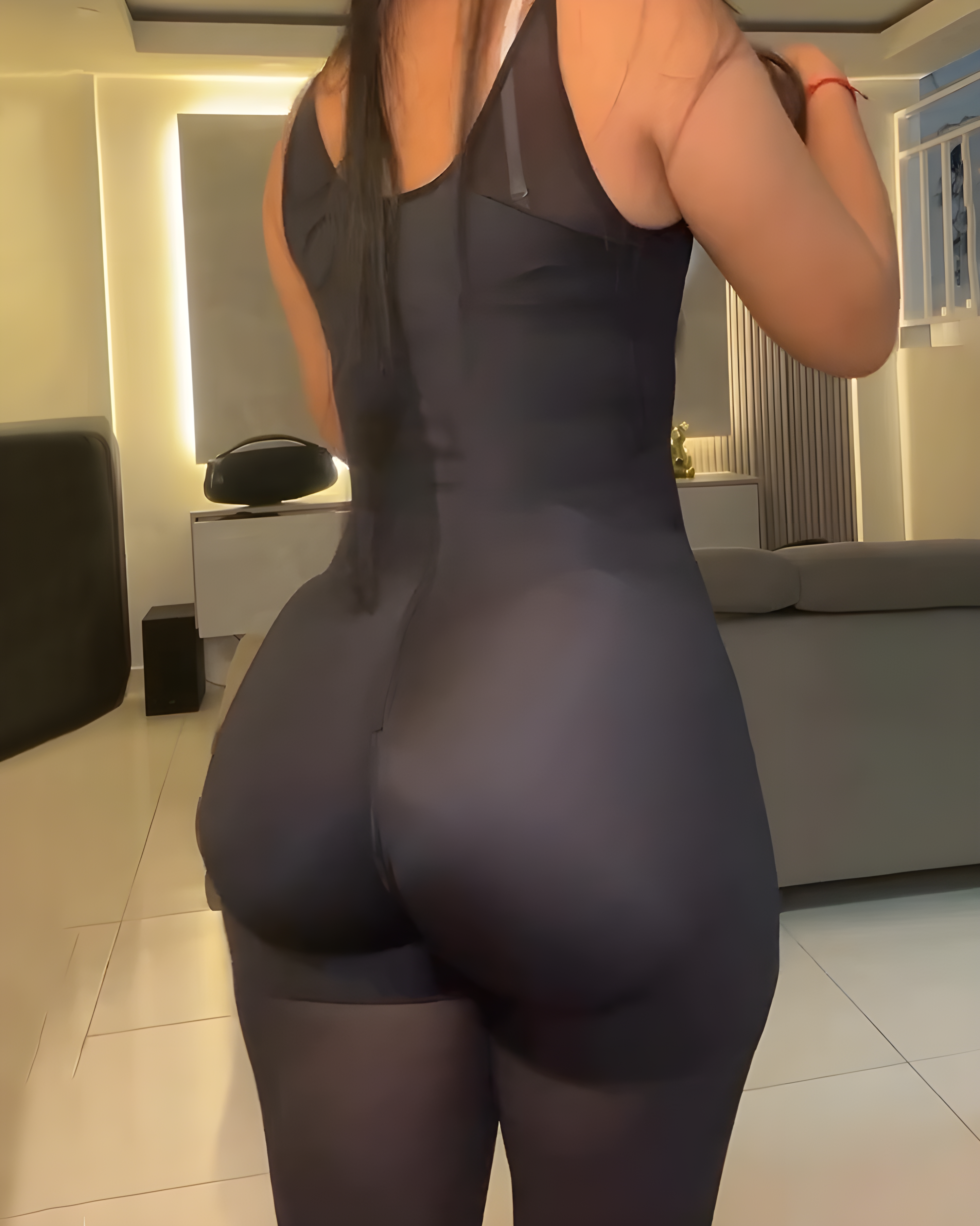 Sheer Mesh Open Chest Mid-Length Hook and Eye Shapewear
