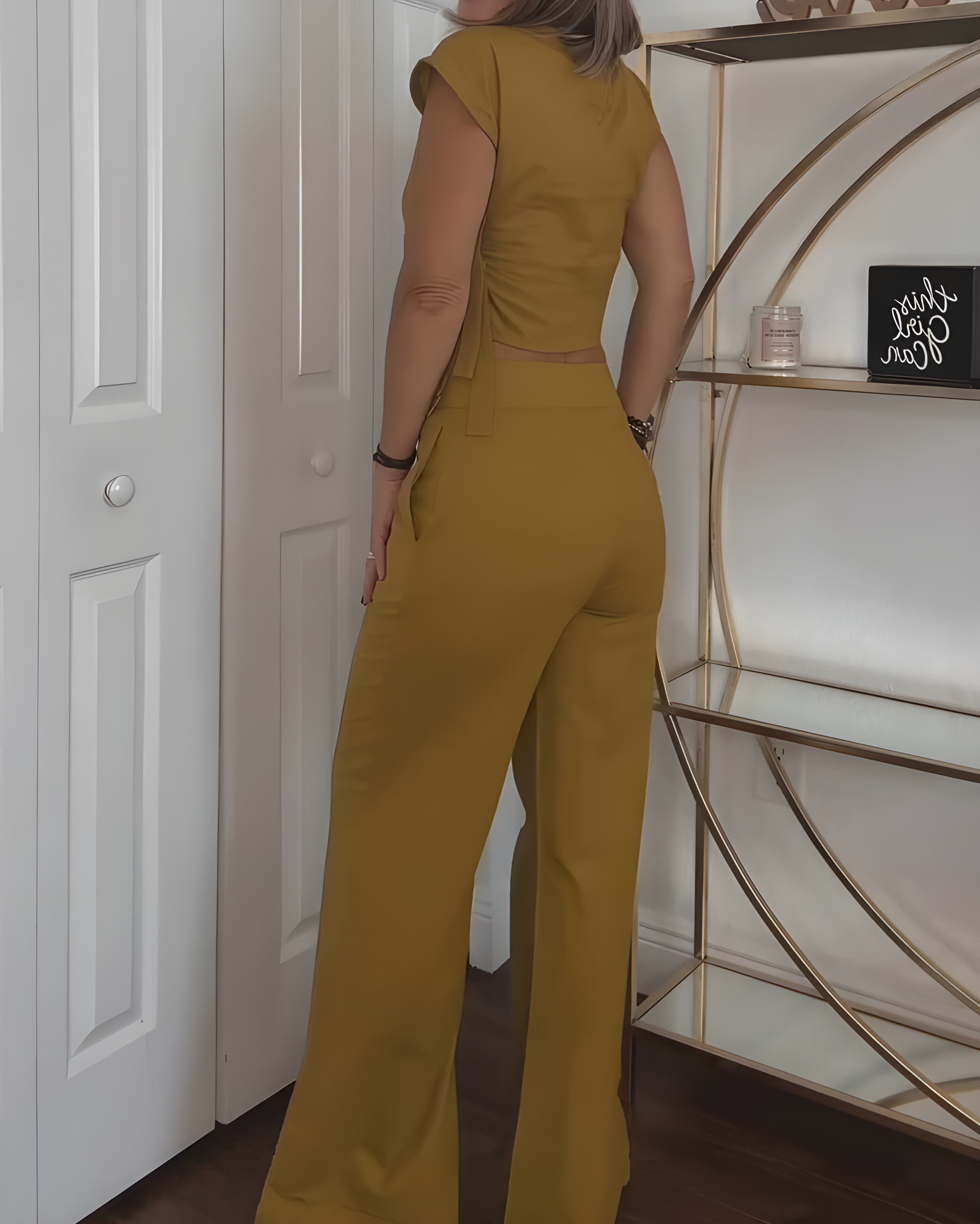Casual Wide-Leg 2-Piece Suit