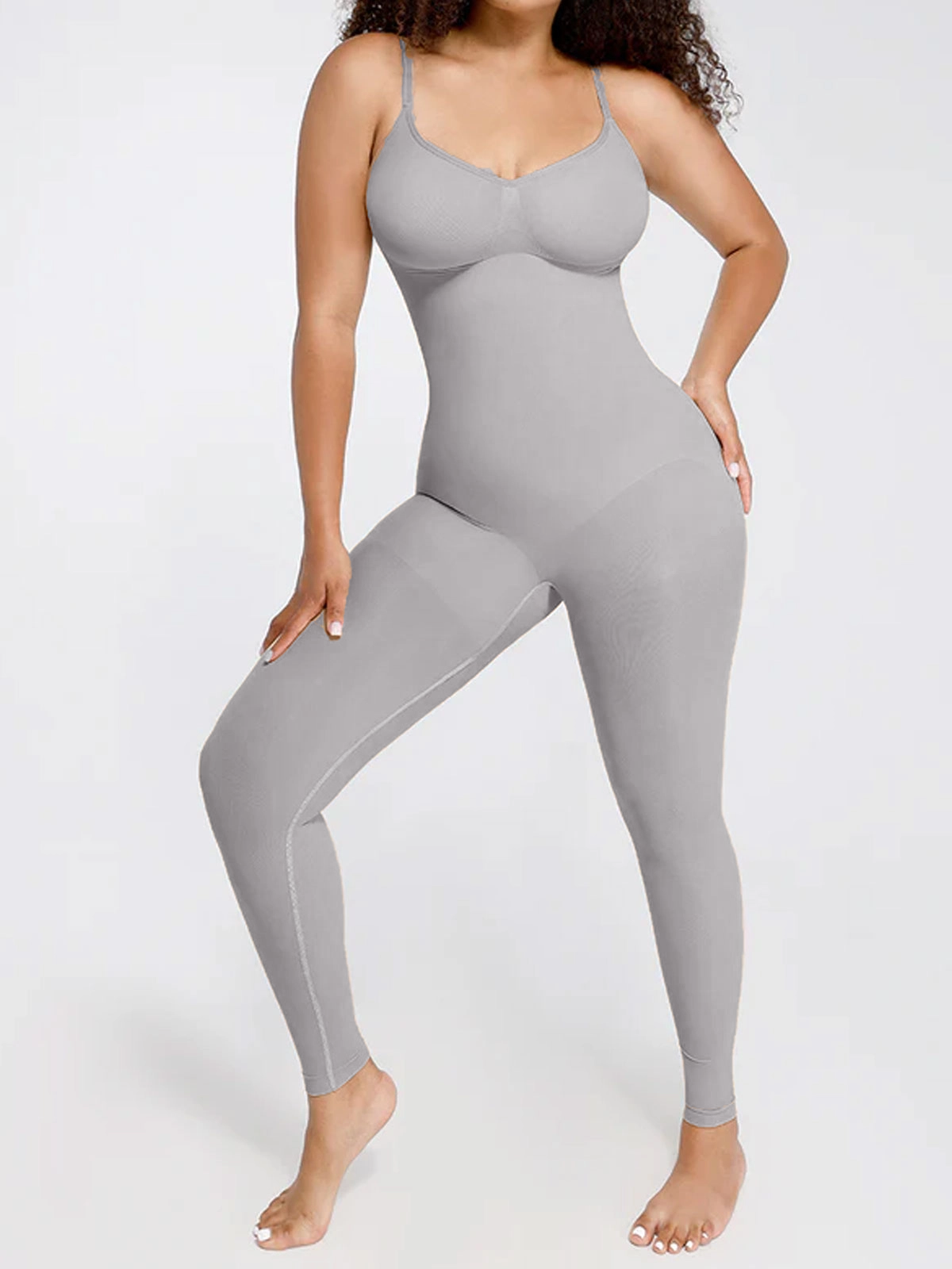 Seamless Waist-Breast Support Mid Thigh Body Shaper