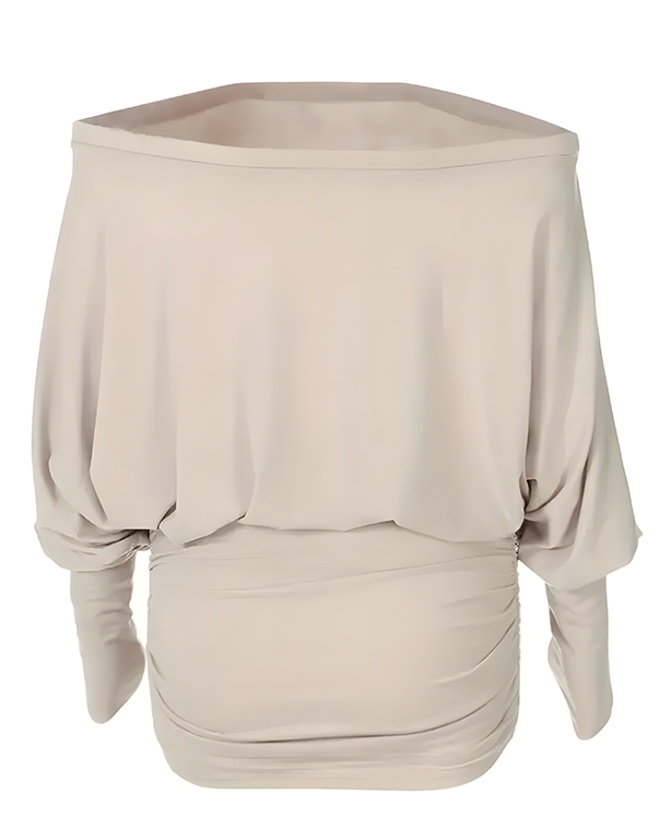 Long-Sleeved Off-the-Shoulder Slim-Fitting Mini Dress