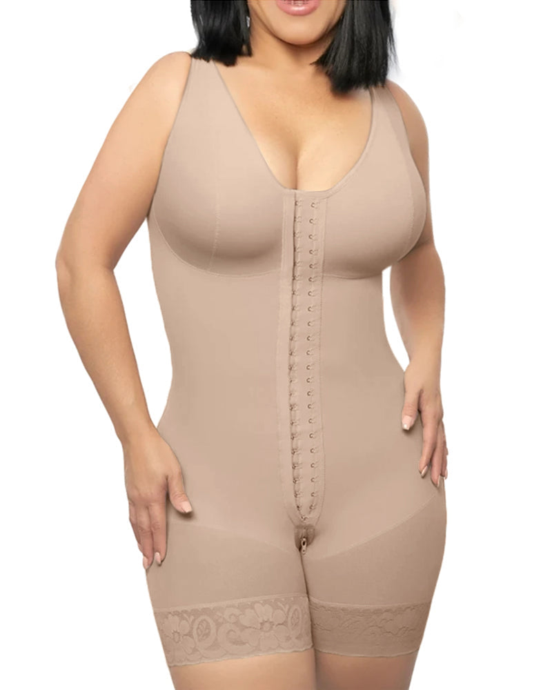 Compression Control Abdomen Buttoned Fitness Bodysuit