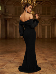 Strapless Mermaid Off Shoulder Maxi Dress