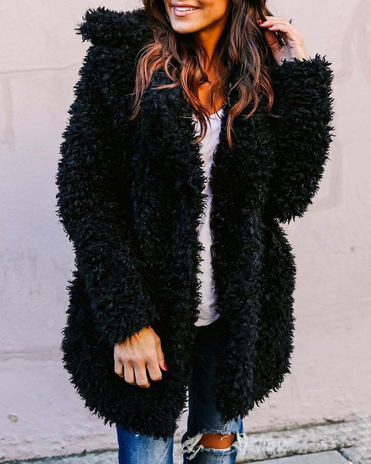 Oversized Fleece Faux Fur Coat