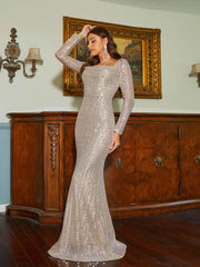 Long Sleeve Sequin Mermaid Dress RA60033