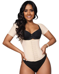 Waist Cincher Open Bust Short Sleeve Shapewear