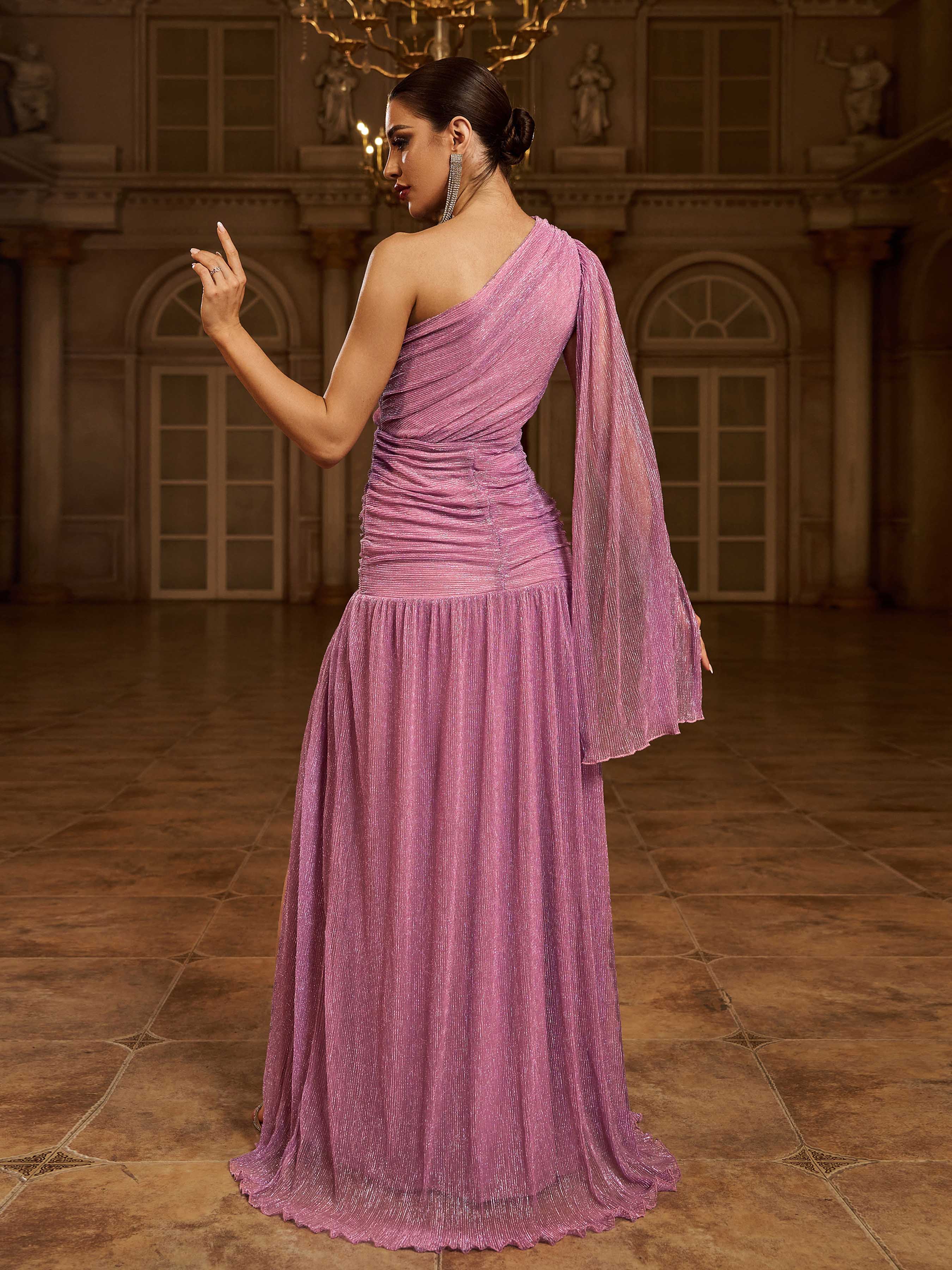 One Shoulder Cloak Prom Dress MCB0931
