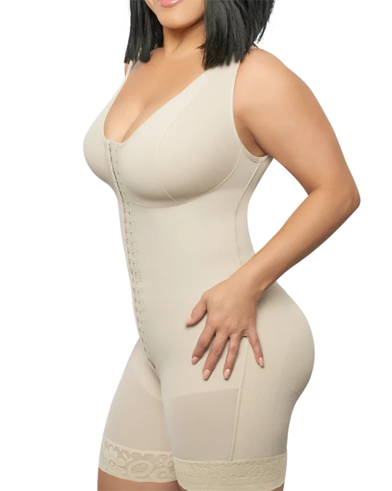 Compression Control Abdomen Buttoned Fitness Bodysuit