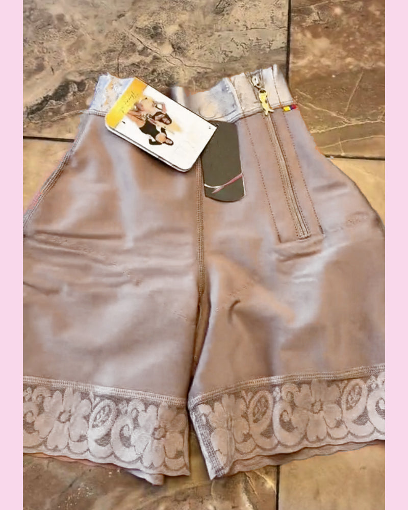 High Waist Side Zipper Butter Lifter Faja Shorts