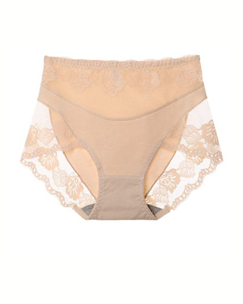 Lace Breathable Plus Size Tummy Control Briefs