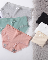Cotton Ribbed Mid-Rise Briefs