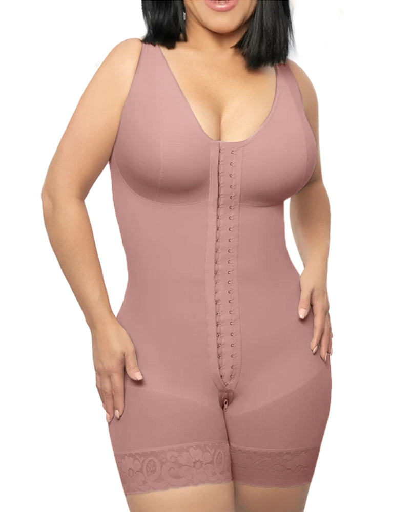Compression Control Abdomen Buttoned Fitness Bodysuit