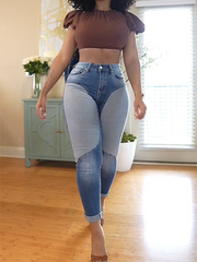 Personalized Patchwork Skinny Jeans