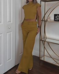 Casual Wide-Leg 2-Piece Suit