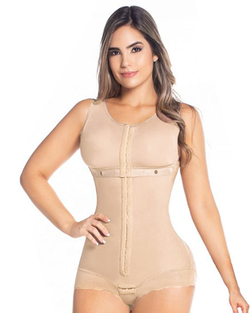 Hook And Eye Closure Breast Support Tummy Control Bodyshaper