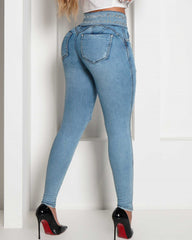 High Waisted Compression Jeans Pants