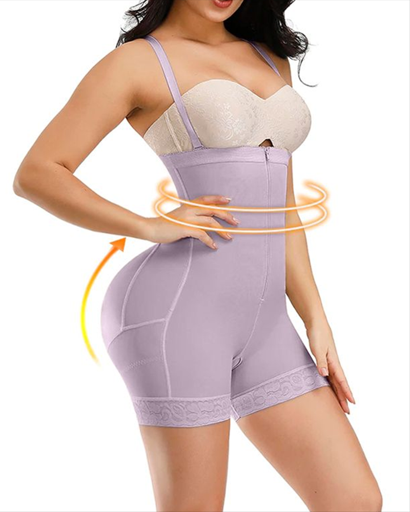 Open Bust Tummy Control Zipper Shapewear