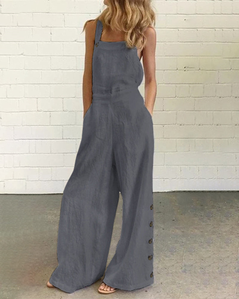 Wide Leg Bib Pants Rompers