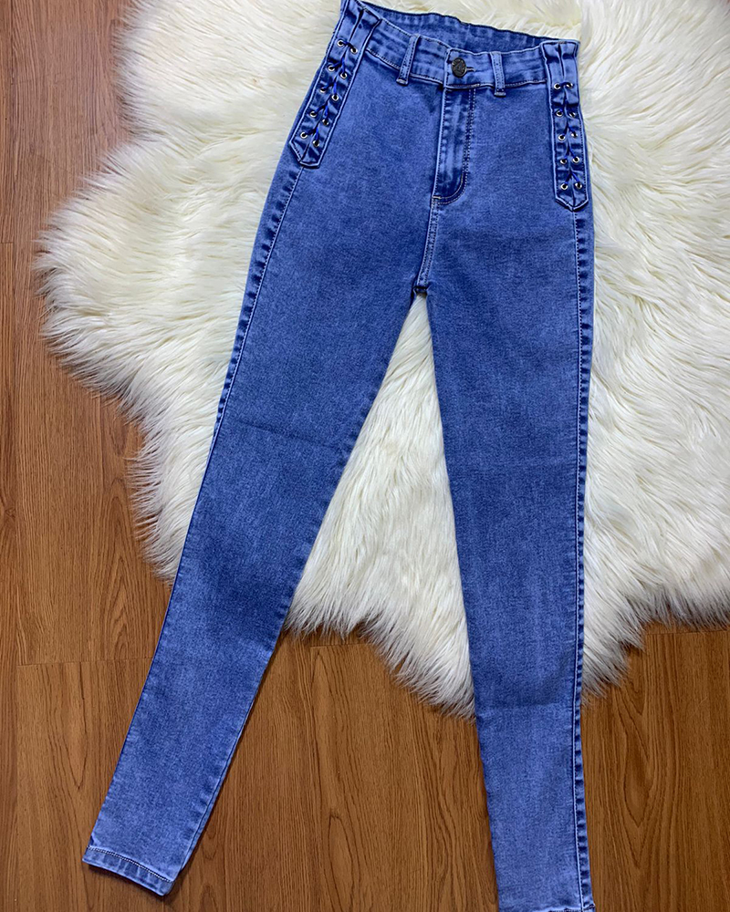 Design Braided Skinny Jeans