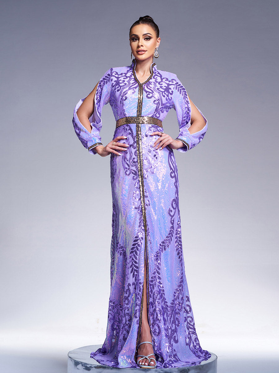 Cutout Sequin Maxi Dress