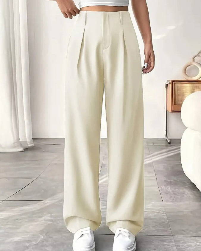 Slim Wide-Leg Suit Pants