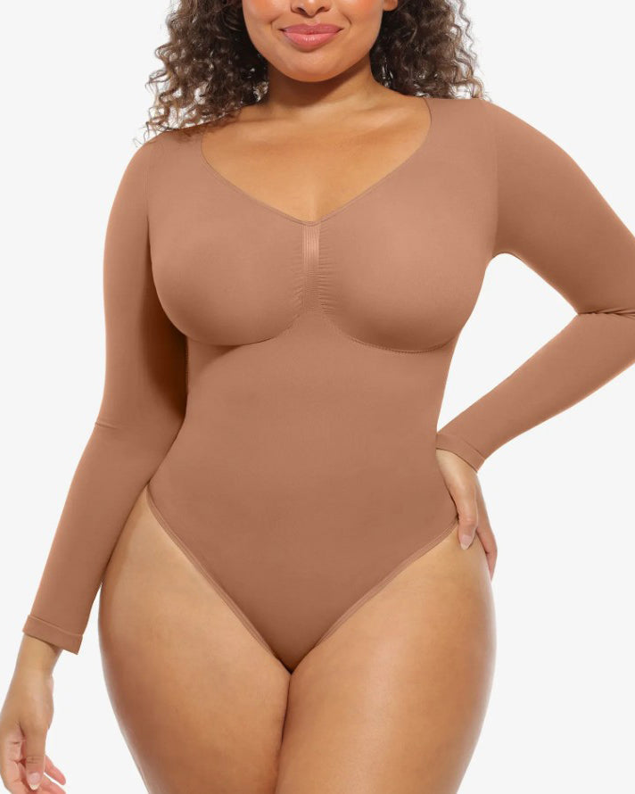 Tummy Shaping V Neck Slimming Thong Bodysuit
