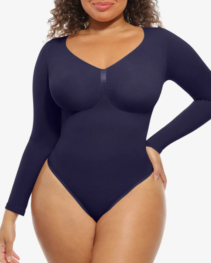 Tummy Shaping V Neck Slimming Thong Bodysuit