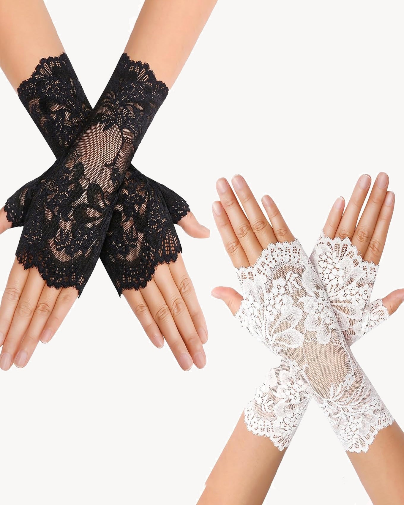 Short Lace Gloves Fingerless Bridal Wrist Glove