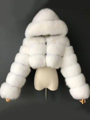 Ivory Faux Fur Hooded Coat