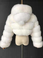 Ivory Faux Fur Hooded Coat