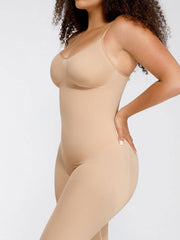 Seamless Waist-Breast Support Mid Thigh Body Shaper