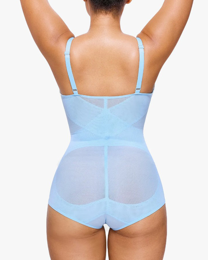 Sheer Mesh Slimming Thong Bodysuit