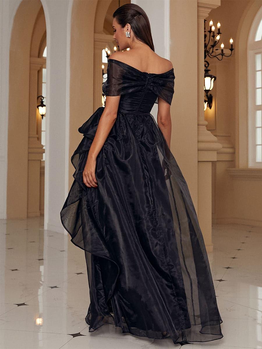 Off Shoulder Mesh Prom Dresses