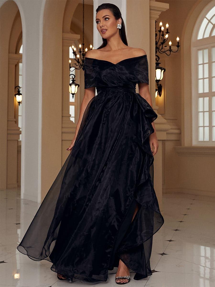 Off Shoulder Mesh Prom Dresses