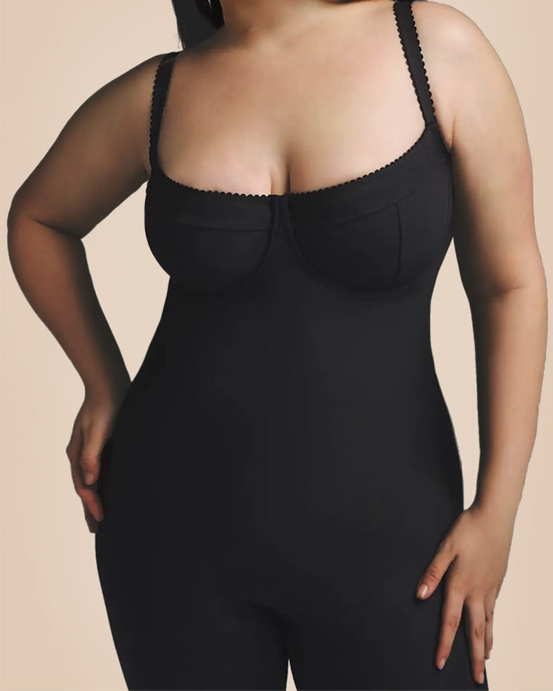 Leopard Print Suspenders High Waist Hip Lift Bodysuit