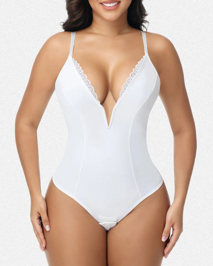 Deep V Plunge Tummy Control Slimming Bodysuit