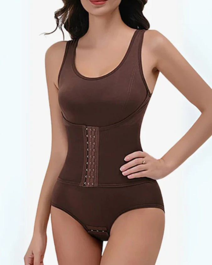 Seamless Comfortable Double-Layer Tummy Shaping Thong Bodysuit