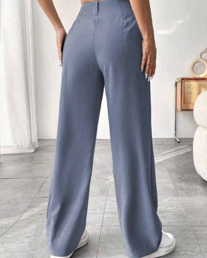 Slim Wide-Leg Suit Pants